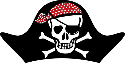 Small Pirate Hat White Skull & Crossbones & Red bandana