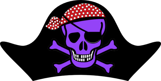 Small Pirate hat with Purple skull & Red bandana