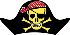Small Pirate hat with Yellow skull & Red bandana