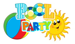 Pool Party Clip art  - Transparent back.  The Pool Party Summer Set