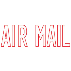 Red Airmail Postage Postmark Transparent Background