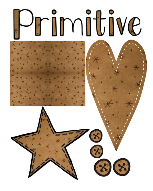 Primitive Scraps Brown Burst Set - Clip Art & Collage Sheet