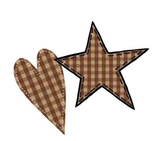 Prim Brown Star & Heart - 1 image
