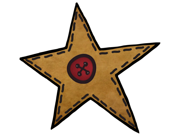 Prim Country Stitched Star with Button