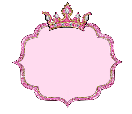 Beautiful Princess Party Element With Crown For Labels #3  - Signs - Invitations & Albums!