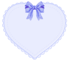 Lavender  Eyelet Heart With Large Watercolor Ribbon