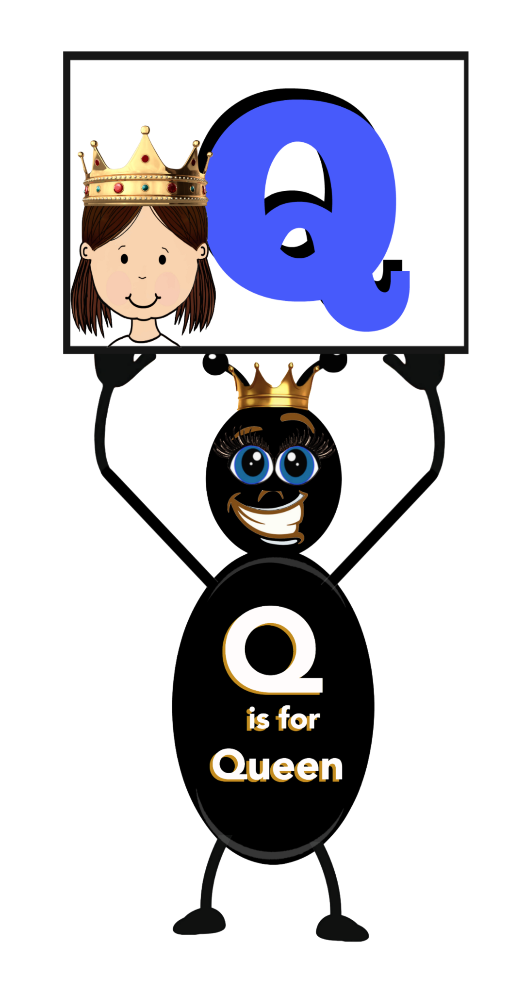 Alphabet - Letter Q - Ant Alphabet Clip Art