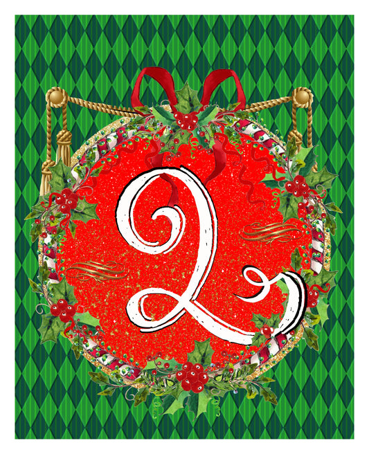 Q - Christmas Monogram 8x10 Print Ready To Frame - INITIAL