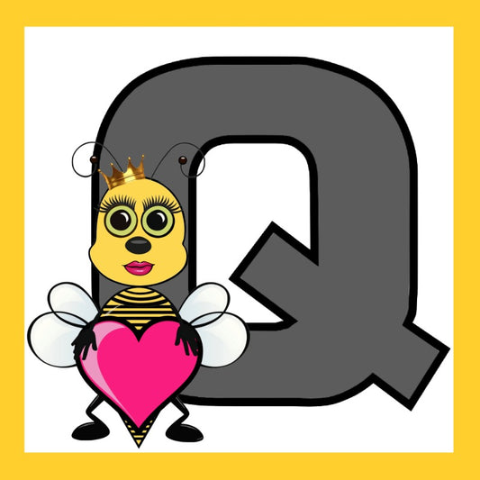 Q - Queen Bee- alphabet Square
