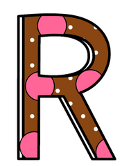 Alphabet Funky Brown & Pink Polkadots All CAPS 26 Letters