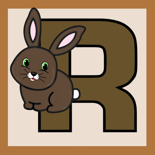R - Rabbit - alphabet Square