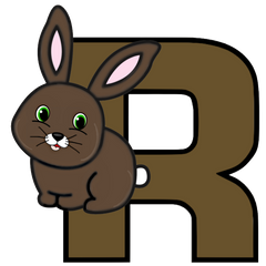 R Letter - Rabbit PNG format