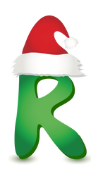 Christmas Hat Green Alphabet Set A-Z Letters