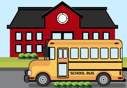 8x10 BLANK RED School TO Personalize WITH Bus Print - Printable