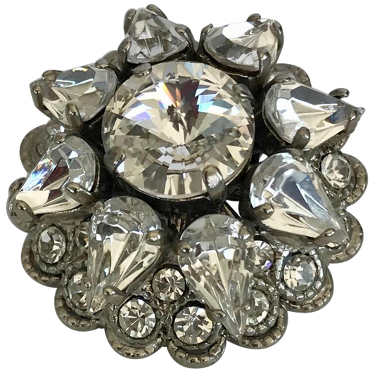 Rhinestone Bling Embellishment Diamond Silver Brooch
