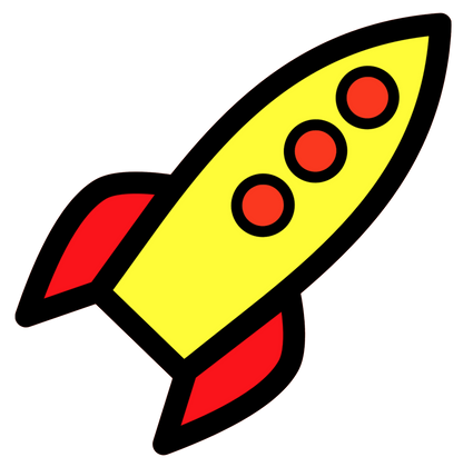 Rockets - 4 Yellow & Red Rockets different colors