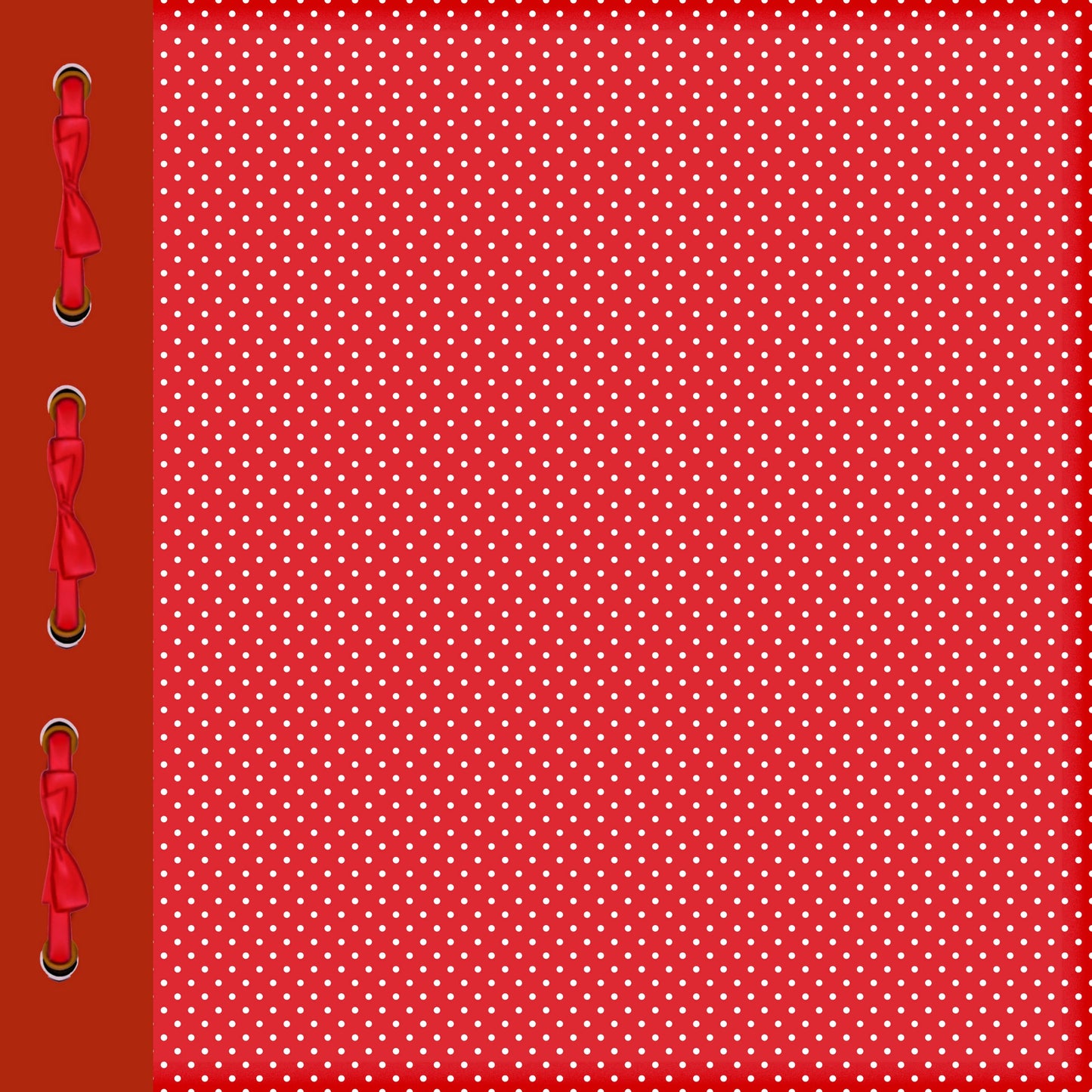 Red Scrapbook or Photo Book Cover 12x12 Red Polkadots