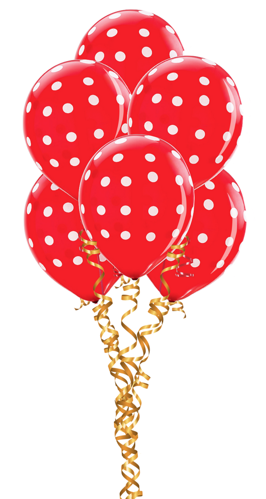 Red Polkadot Balloon Bunch