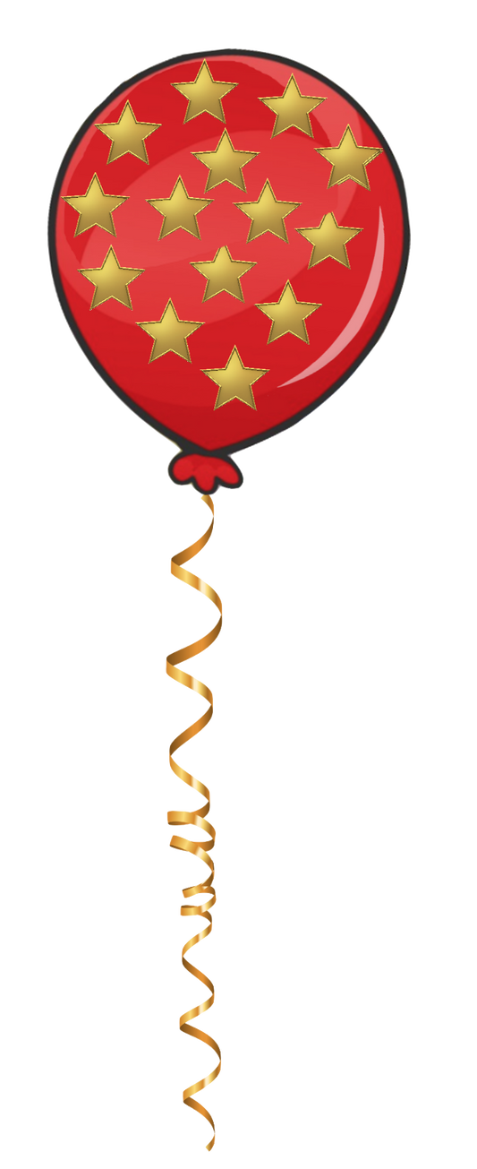 Red & Gold Star Balloon