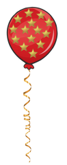 Red & Gold Star Balloon