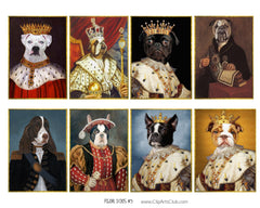 Regal Dogs dressed as Humans Anthropomorphic Dogs #5 ATC ACEO Cards Printable