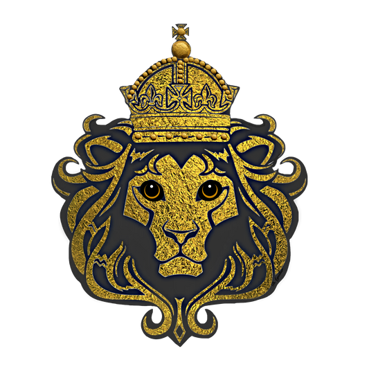 Majestic Royal Regal Beautiful Gold Foil Lion Head
