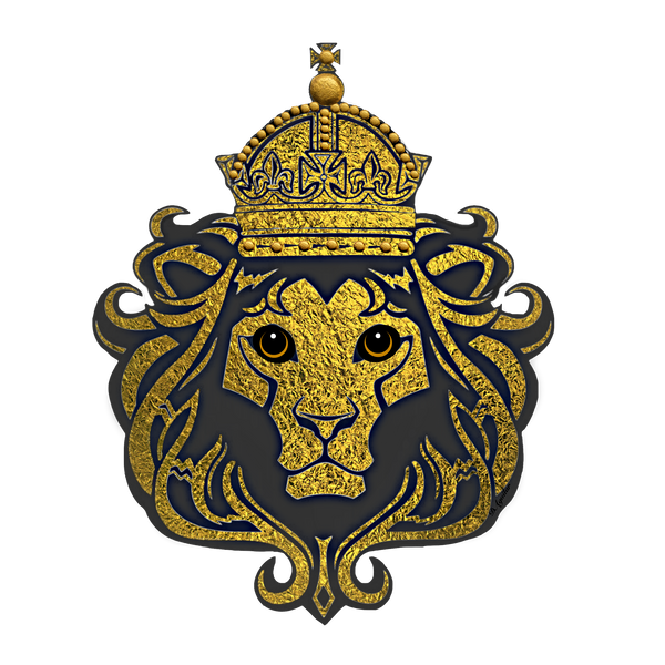 Golden Royal Regal Lion Head - Gorgeous on Gold Foil
