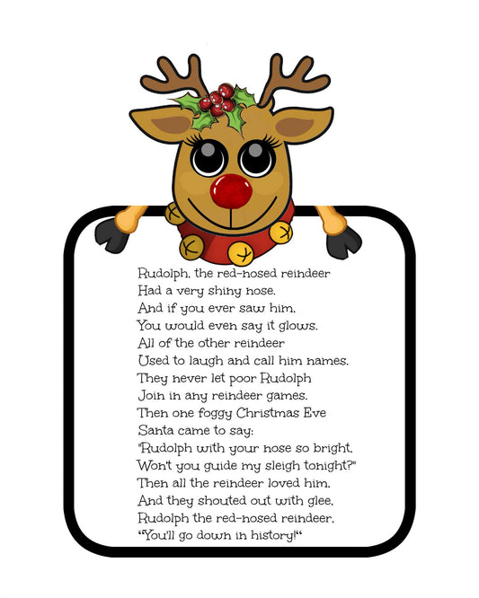 Rudolph Reindeer Song Print
