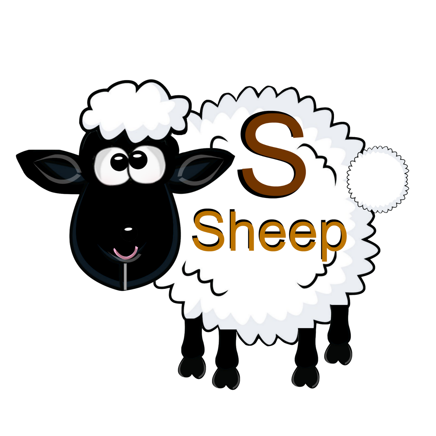 S is for Sheep Cute Curly Sheep