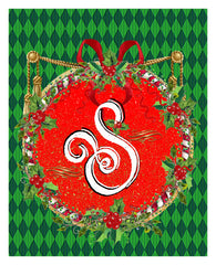 S - Christmas Monogram 8x10 Print Ready To Frame - INITIAL