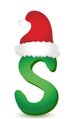 Christmas Hat Green Alphabet Set A-Z Letters