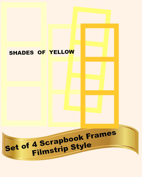 Scrapbook Frame Strip - Element Bundle -4 SHADES OF YELLOW