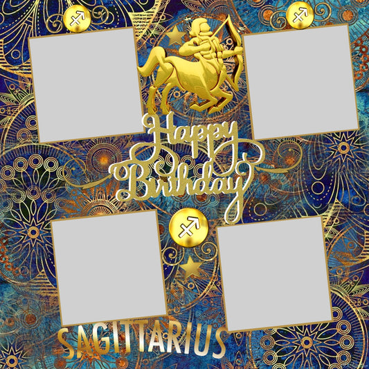 Sagittarius 12x12 Scrapbook Page Printable - Add your Photos