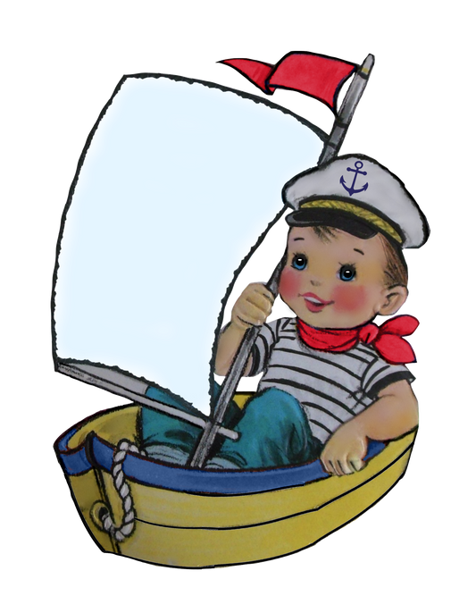Sailor Boy - Red with Sail to Personalize  PNG image
