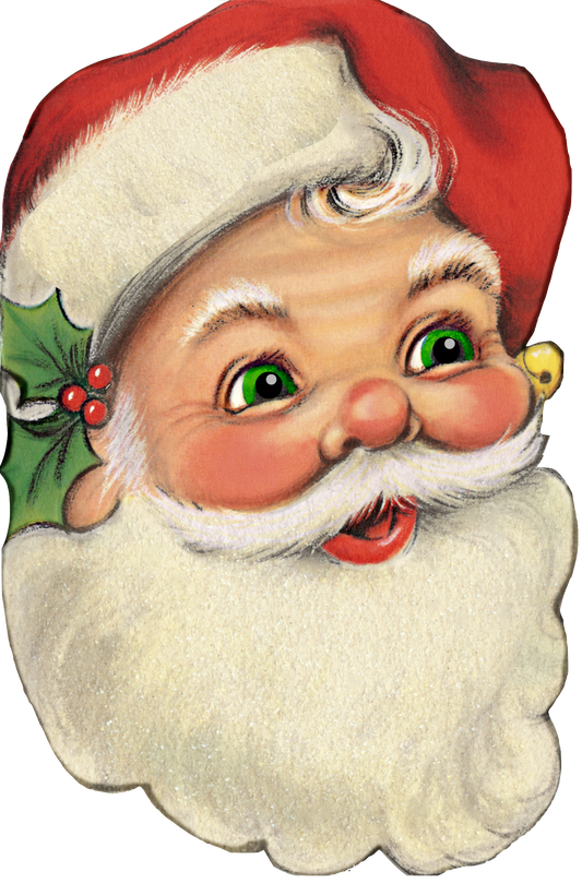 Santa Claus With Big Green Eyes - Blank Hat to Personalize Option #1