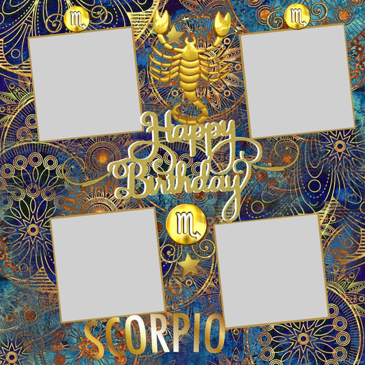 Scorpio 12x12 Scrapbook Page Printable - Add your Photos