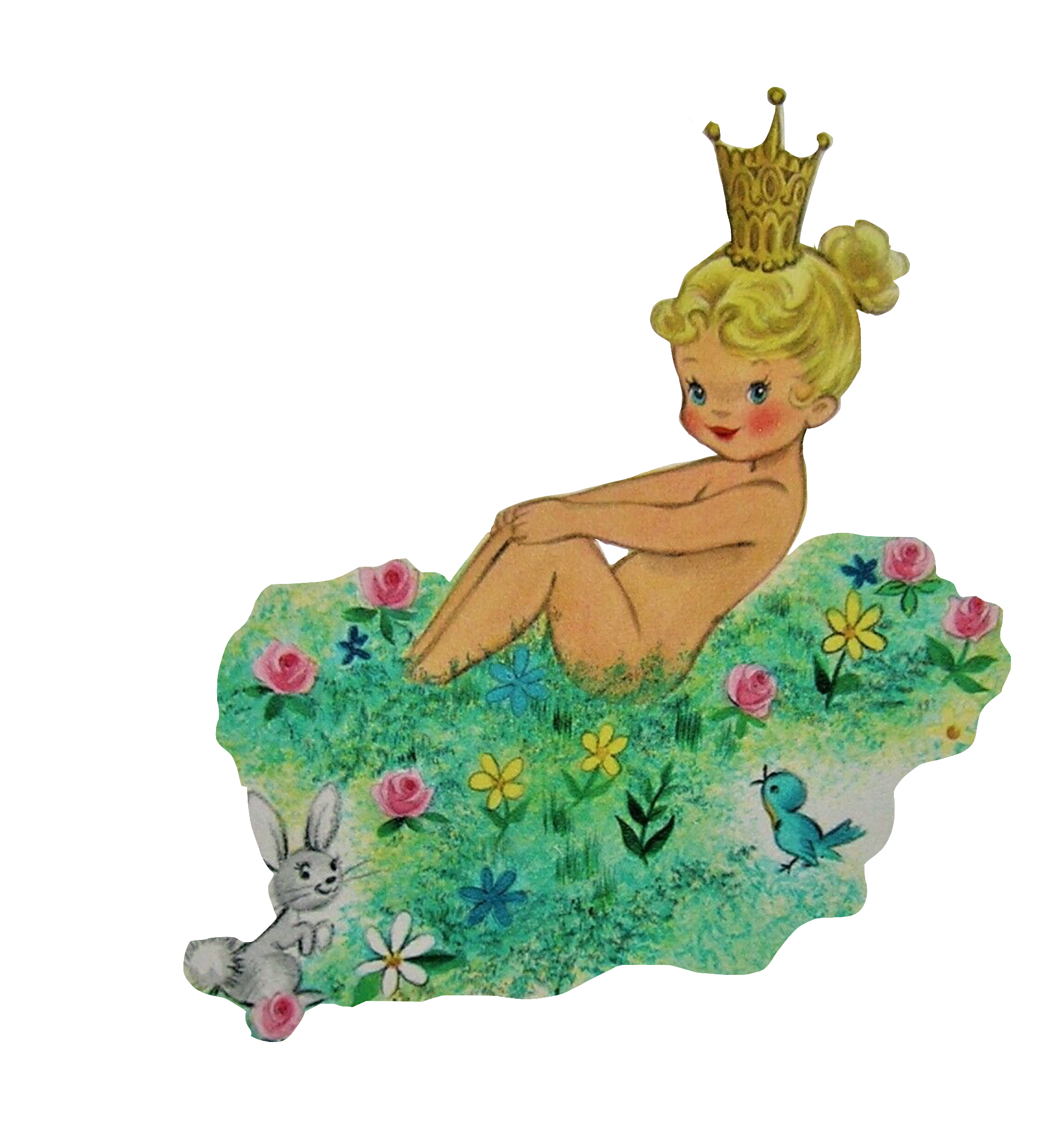 Adorable nude Queen or Princess baby - little girl in the grass and fl |  Moms Craft Club