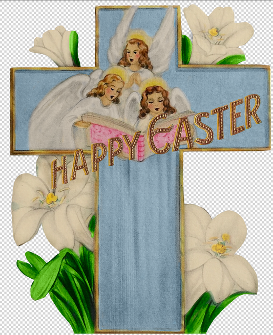 Light Blue vintage Easter Cross