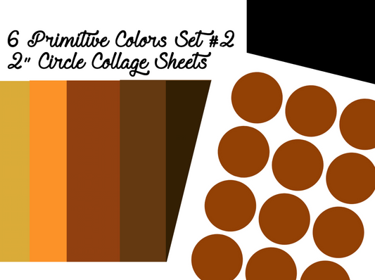 DIY Collage Sheets Backgrounds Primitive Set #2 - 6 Sheets 6 Prim Colors Bundle