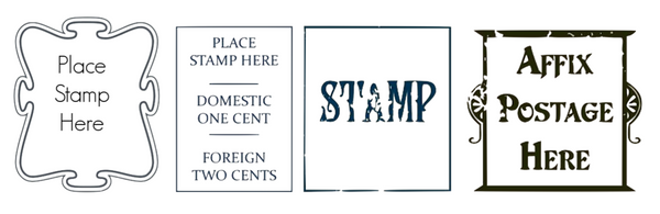 4 Stamp Postage Placement Elements for Postcards