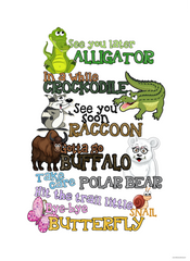 See You Later Alligator 8x10 Print Ready To Frame - Set is adorable for Kids Room or Baby Nursery - SCROLL TO THE PRINTS