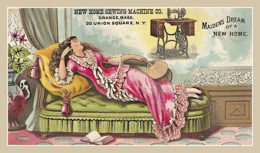 Beautiful Vintage Postcard - New Home Sewing Machine