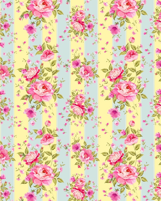 SHABBY CHIC ROSES - YELLOW 8X10 BACKGROUND OR PAGE