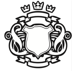 Black & White Shield Banner For Coat Of Arms with Crowns