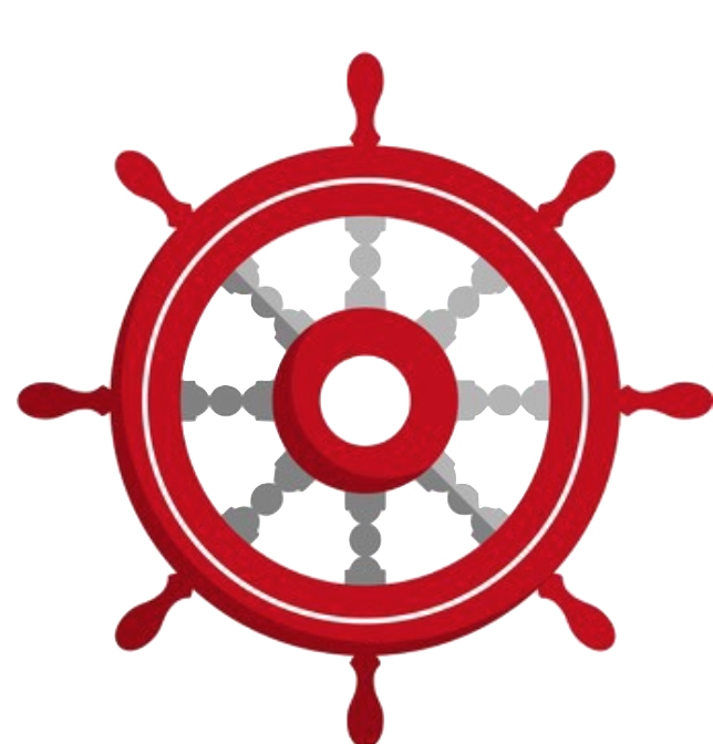 Red Ships Wheel - Nautical Clip Art