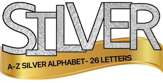 Silver Foil Alphabet Set - CAPS - 26 Letters A-Z