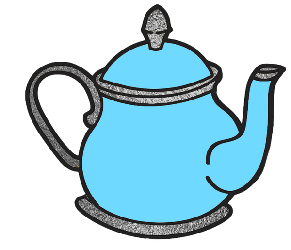 15  Silver Teapot Images in several Colors - 15 Separate Images