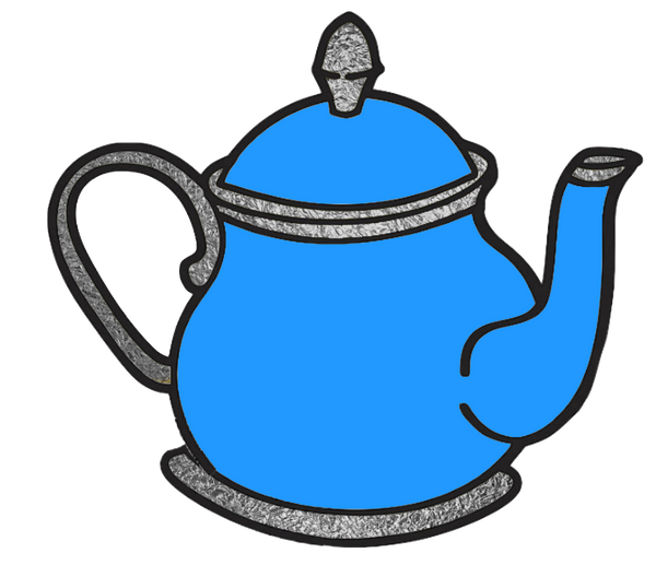 15  Silver Teapot Images in several Colors - 15 Separate Images