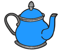 15  Silver Teapot Images in several Colors - 15 Separate Images