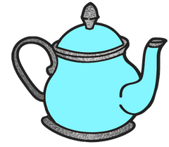 15  Silver Teapot Images in several Colors - 15 Separate Images